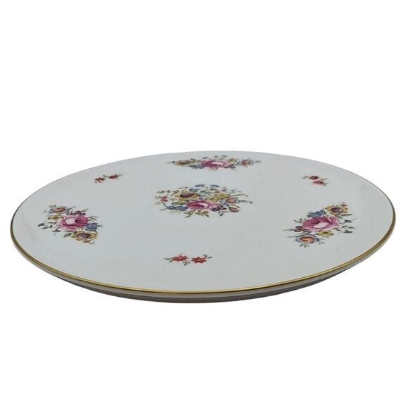 Vintage Royal Worcester Fine Bone China Floral Cake Plate Gold Trim England - Picture 1 of 6